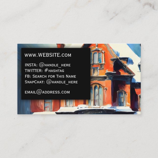 Red Brick Victorian Home Professional Executive Business Card (Front)