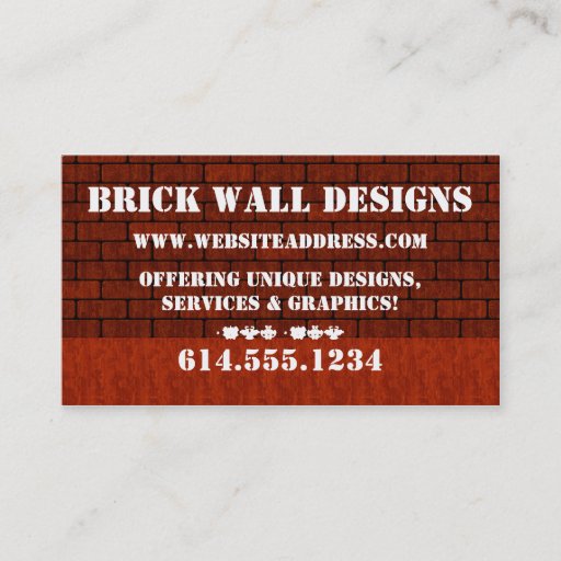 Customizable Red Brick Wall Bold Business Card