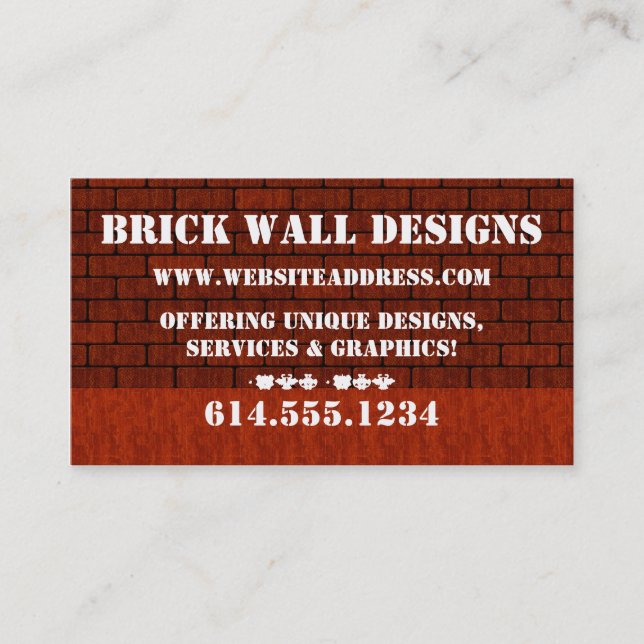 Red Brick Wall Bold Business Card (Front)