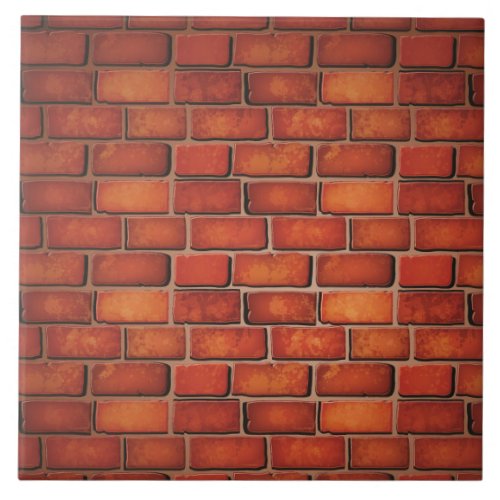 Red brick wall ceramic tile