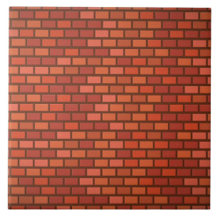 Red brick wall ceramic tile