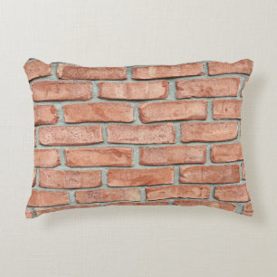 Red brick wall in the morning accent pillow