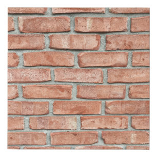 Red brick wall in the morning faux canvas print