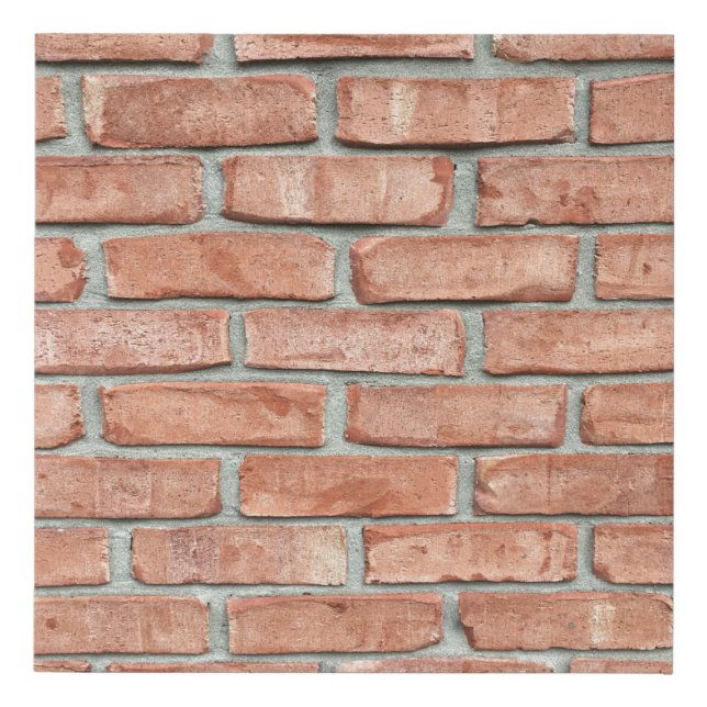 Red brick wall in the morning faux canvas print (Front)