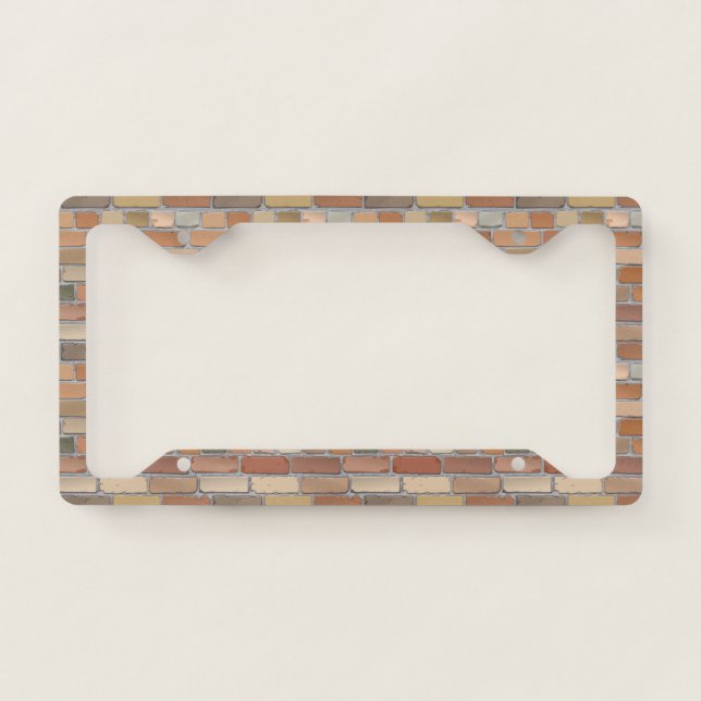 Red brick wall. license plate frame (Front)
