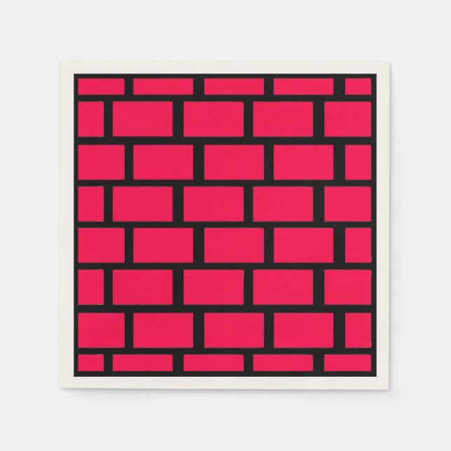 RED BRICK WALL PAPER NAPKINS (Front)