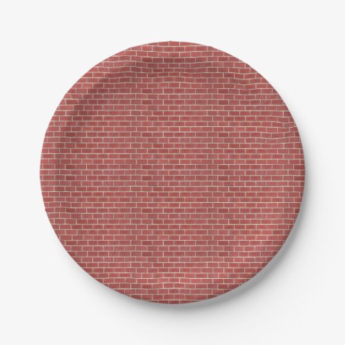 Red Brick Wall Paper Plates