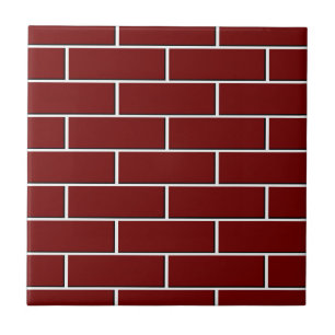RED BRICK WALL pattern Ceramic Tile