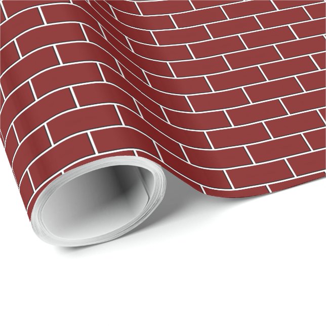 RED BRICK WALL pattern Wrapping Paper (Roll Corner)