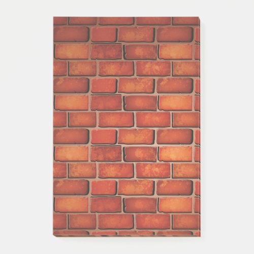 Red brick wall post_it notes