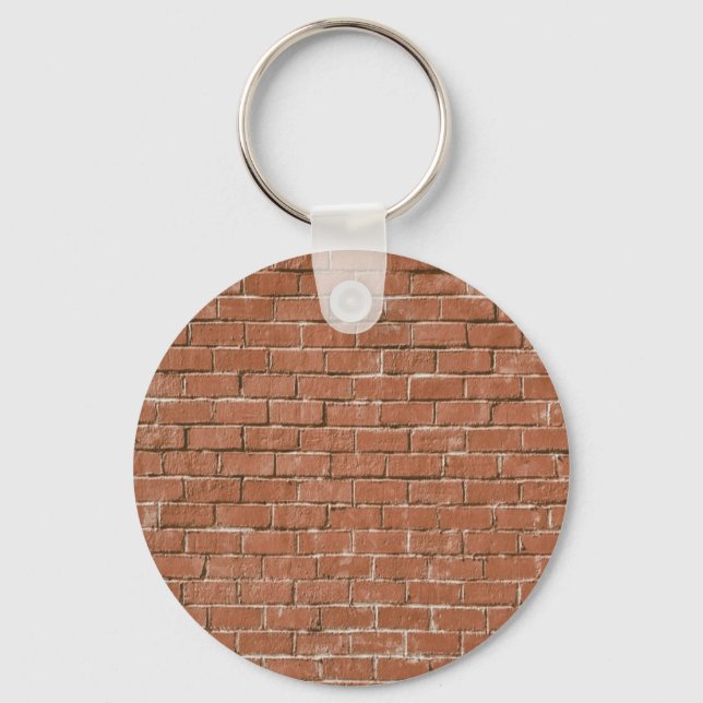 Red Brick Wall Rustic Keychain (Front)