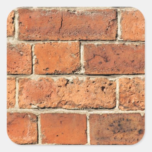 Red brick wall square sticker