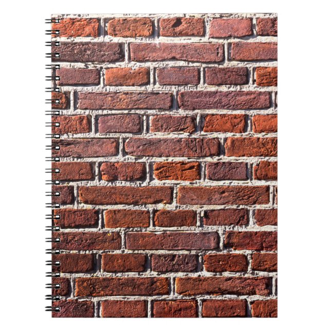 Red brick wall stone bricks masonry notebook (Front)
