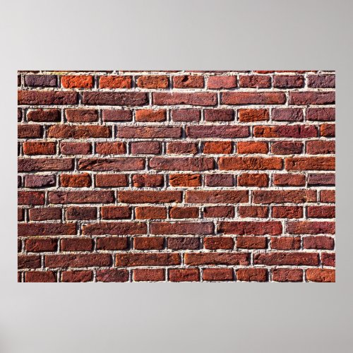 Red brick wall stone bricks masonry poster
