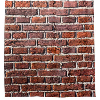 Red brick wall stone bricks masonry shower curtain