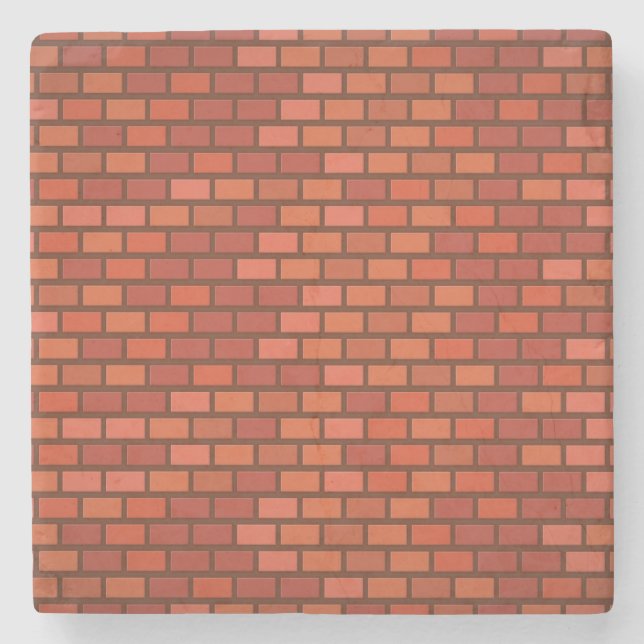 Red brick wall stone coaster (Front)