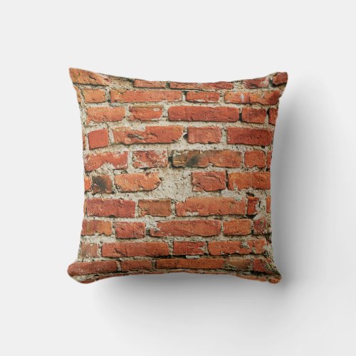 Red brick wall texture grunge background Abstract Throw Pillow