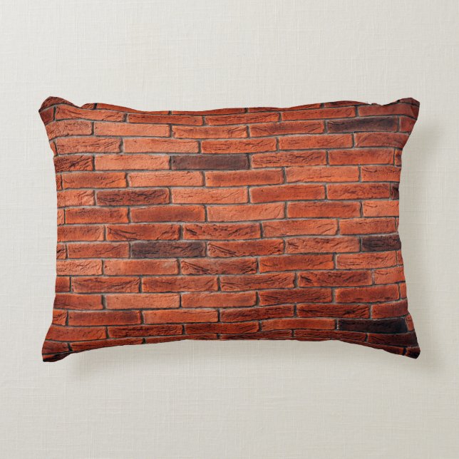 Red brick wall texture grunge backgroundbrick,wall accent pillow (Front)