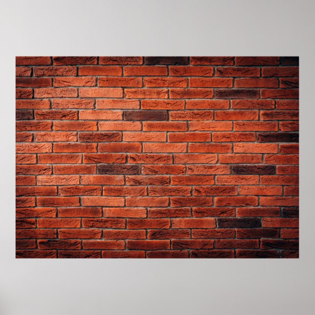 Red brick wall texture grunge backgroundbrick,wall poster (Front)