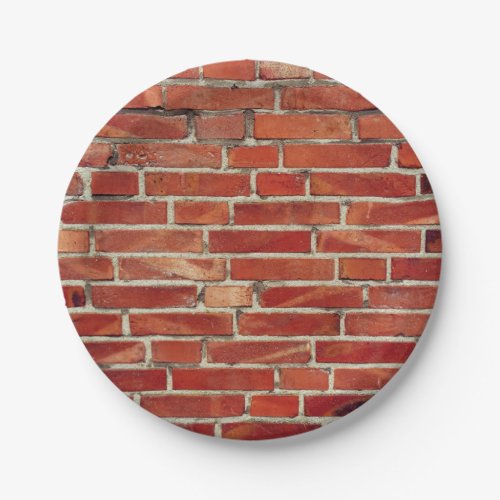 Red Brick Wall Texture Paper Plates
