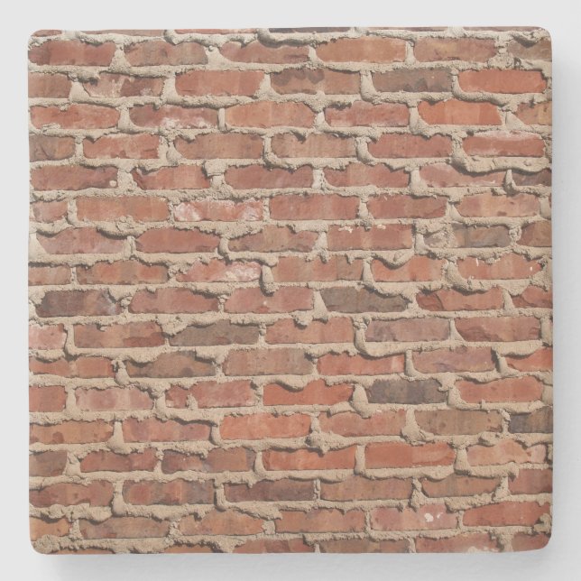Red Brick Wall Texture, Square coaster (Front)