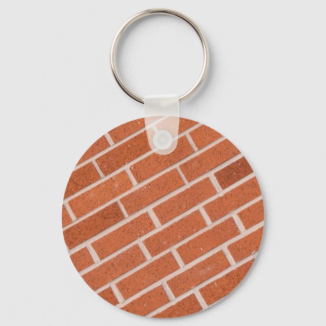 Red Brick Wall Texture Structure Keychain (Front)