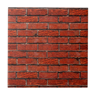 Details about   Antique brick pattern tile in blood red   21/81A 