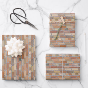 Red brick wall. wrapping paper sheets