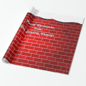 Red Brick With Snow Drift - Snowy Top Wrapping Paper by I_Love_Xmas at Zazzle
