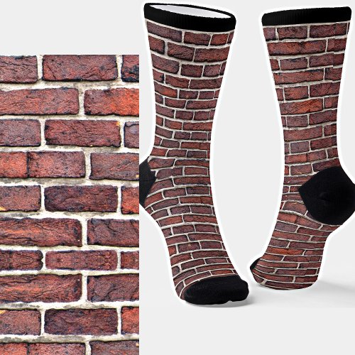 Red Bricks Masonry Wall _ Colorful Illusion Socks