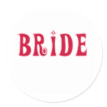 Red Bride Classic Round Sticker