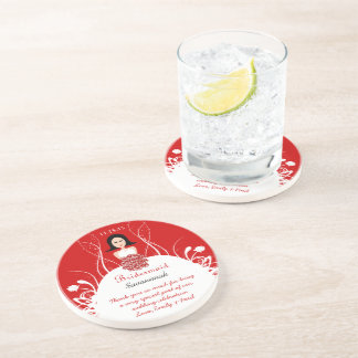 Red Bridesmaid Wedding Gown Coasters