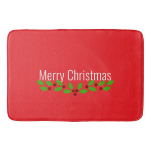 Red, bright red, Christmas color Bath Mat