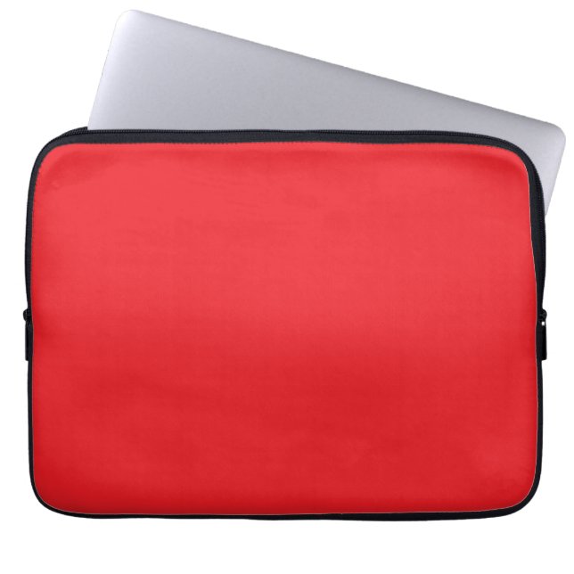 Red, bright red, solid color laptop sleeve (Front)