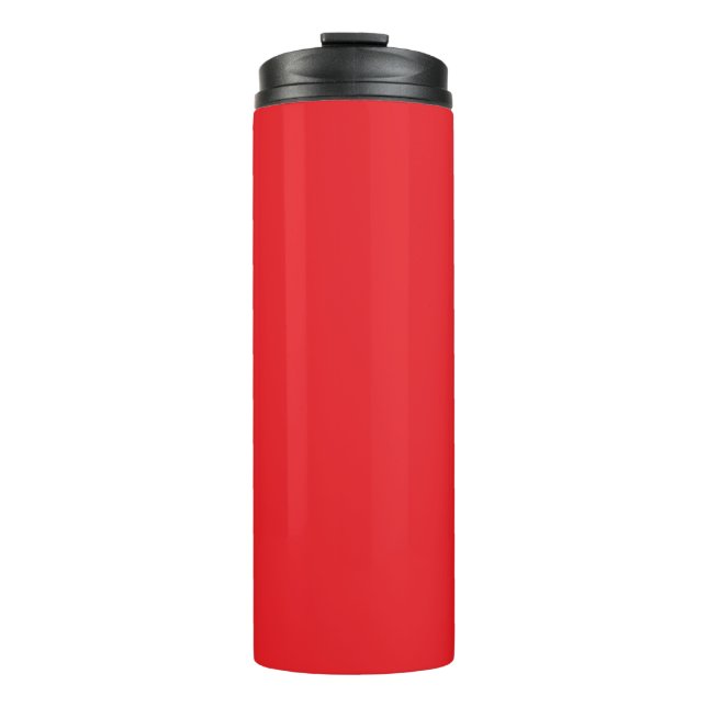 Red, bright red, solid color thermal tumbler (Front)