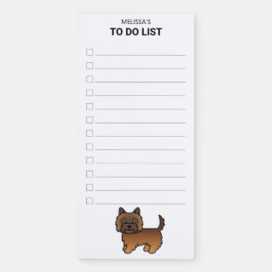 Red Brindle Cairn Terrier Cartoon Dog To Do List Magnetic Notepad