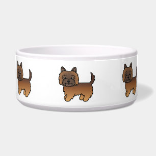 Red Brindle Cairn Terrier Cute Cartoon Dog Bowl