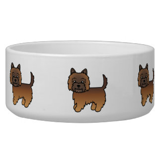 Red Brindle Cairn Terrier Cute Cartoon Dog Bowl