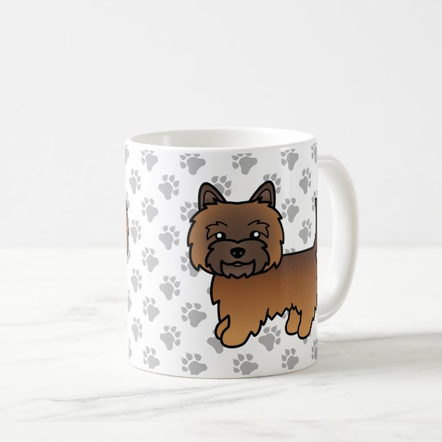 Red Brindle Cairn Terrier Cute Cartoon Dog Coffee Mug (Front Right)