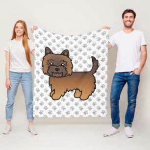 Red Brindle Cairn Terrier Cute Cartoon Dog Fleece Blanket
