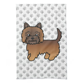 Red Brindle Cairn Terrier Cute Cartoon Dog Kitchen Towel