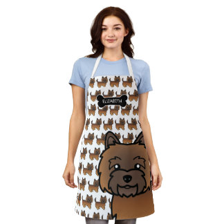 Red Brindle Cairn Terrier Cute Cartoon Dog &amp; Name Apron