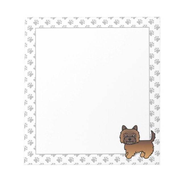 Red Brindle Cairn Terrier Cute Cartoon Dog Notepad (Front)