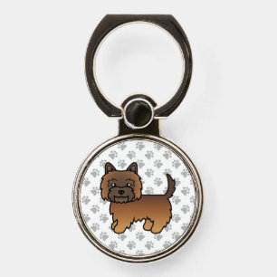 Red Brindle Cairn Terrier Cute Cartoon Dog Phone Ring Stand