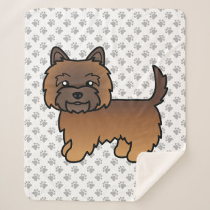 Red Brindle Cairn Terrier Cute Cartoon Dog Sherpa Blanket