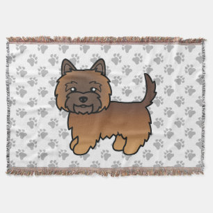 Red Brindle Cairn Terrier Cute Cartoon Dog Throw Blanket