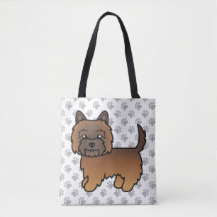 Red Brindle Cairn Terrier Cute Cartoon Dog Tote Bag