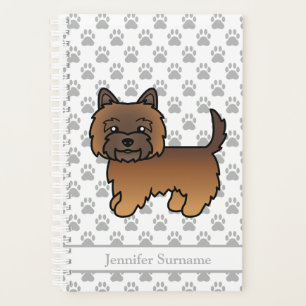 Red Brindle Cairn Terrier Cute Dog & Custom Name Planner