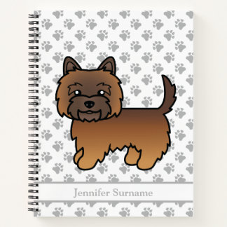 Red Brindle Cairn Terrier Cute Dog &amp; Custom Text Notebook