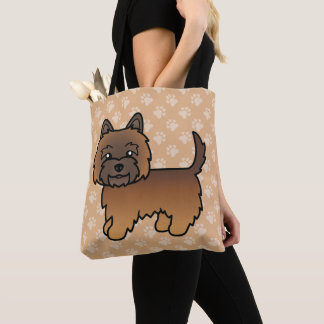 Red Brindle Cairn Terrier Dog Cartoon Illustration Tote Bag